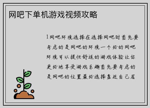 网吧下单机游戏视频攻略
