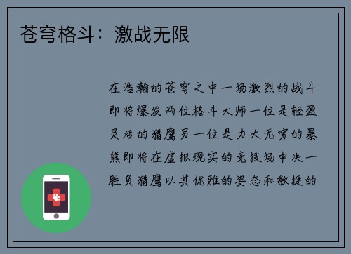 苍穹格斗：激战无限